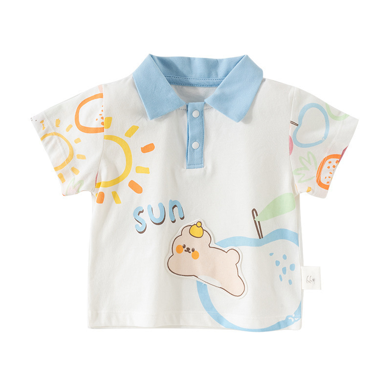 兒童夏季薄款翻領T恤