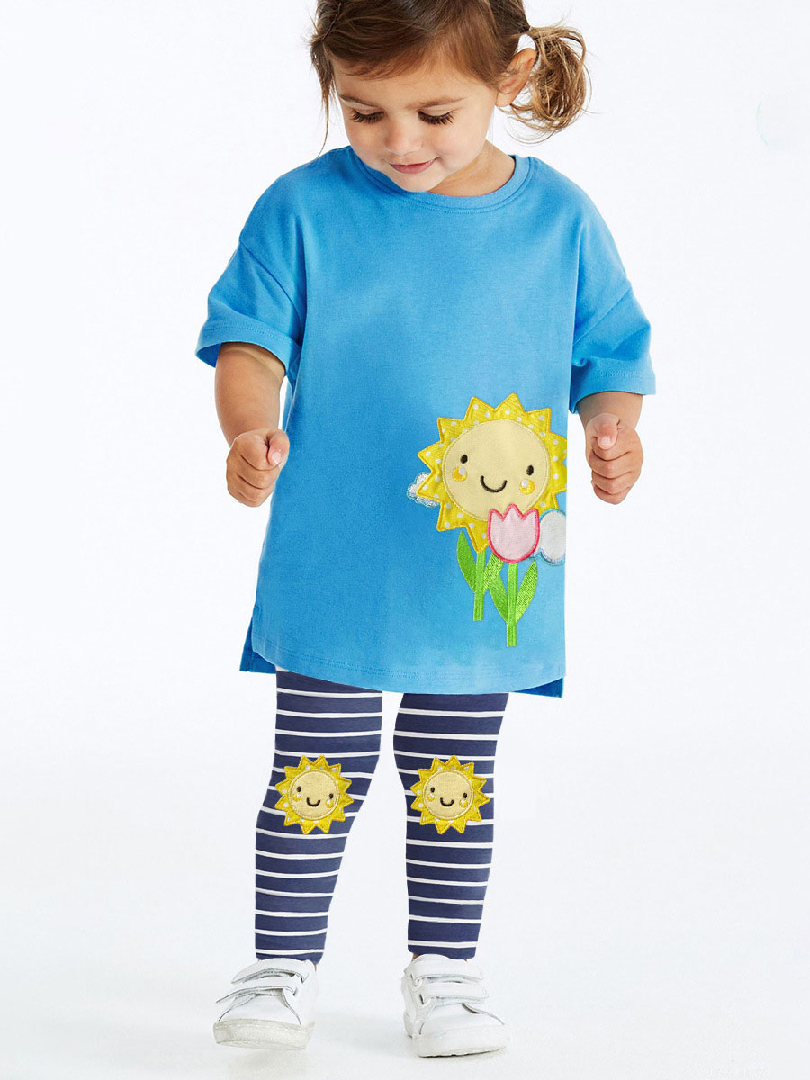 女童純棉短袖套裝