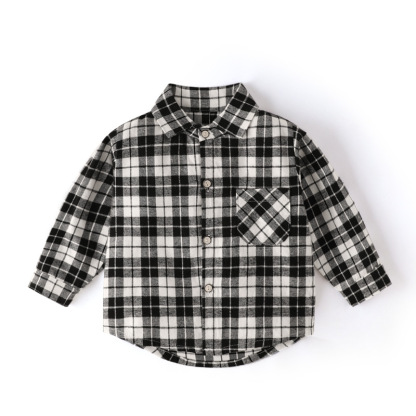 新款男童女童格子襯衫
