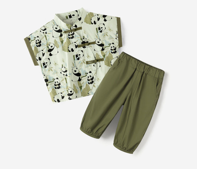 夏季兒童中國風兩件套 