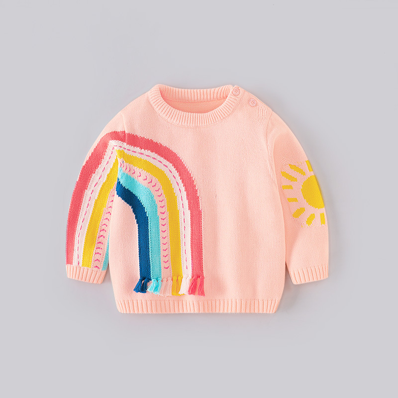 兒童毛衣彩虹套頭衫