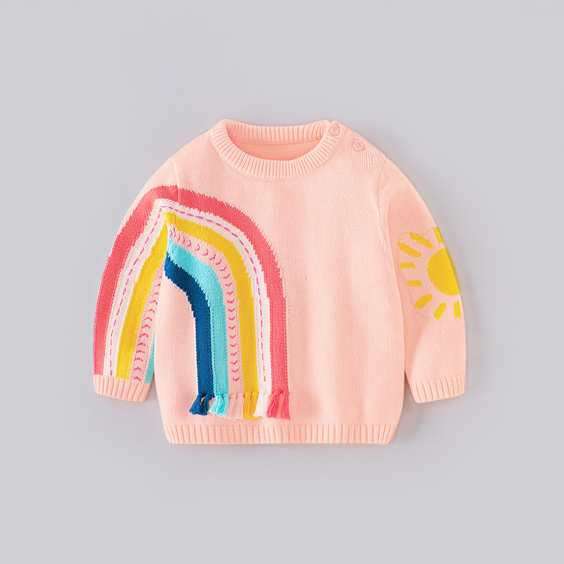 兒童毛衣彩虹套頭衫