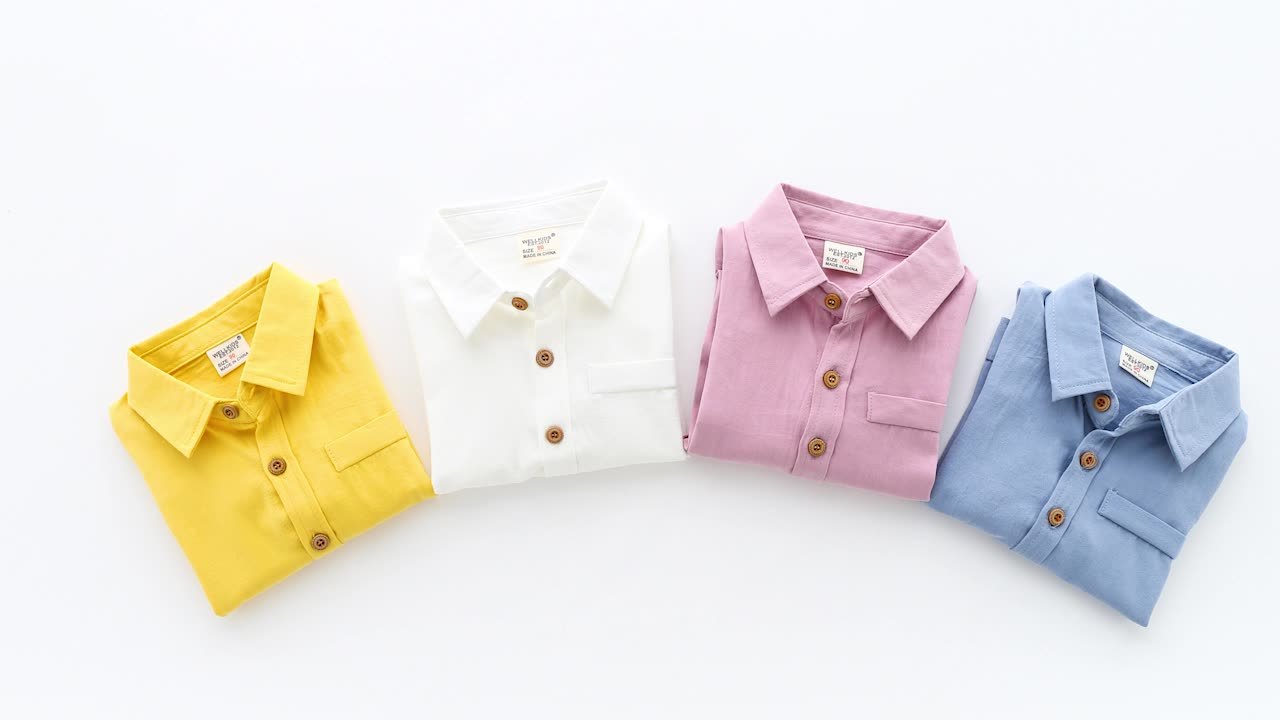 新款長袖兒童襯衫