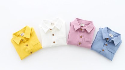 新款長袖兒童襯衫