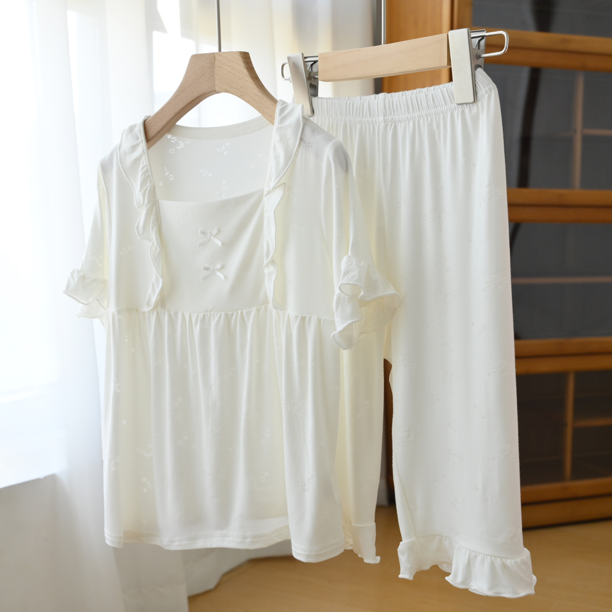 【家居服系列】A類  女童薄款蕾絲裙式睡衣褲