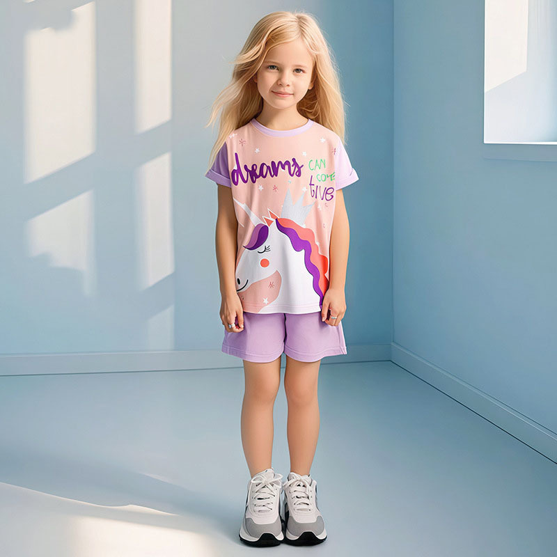 夏季棉質女童套裝