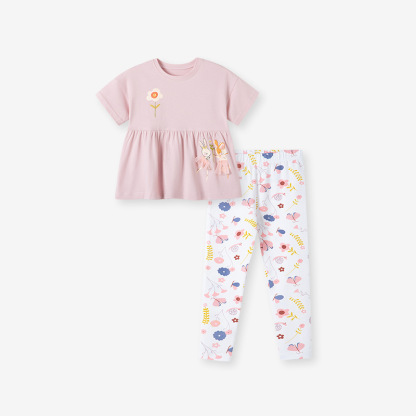 夏季女童短袖裙打底褲兩件套