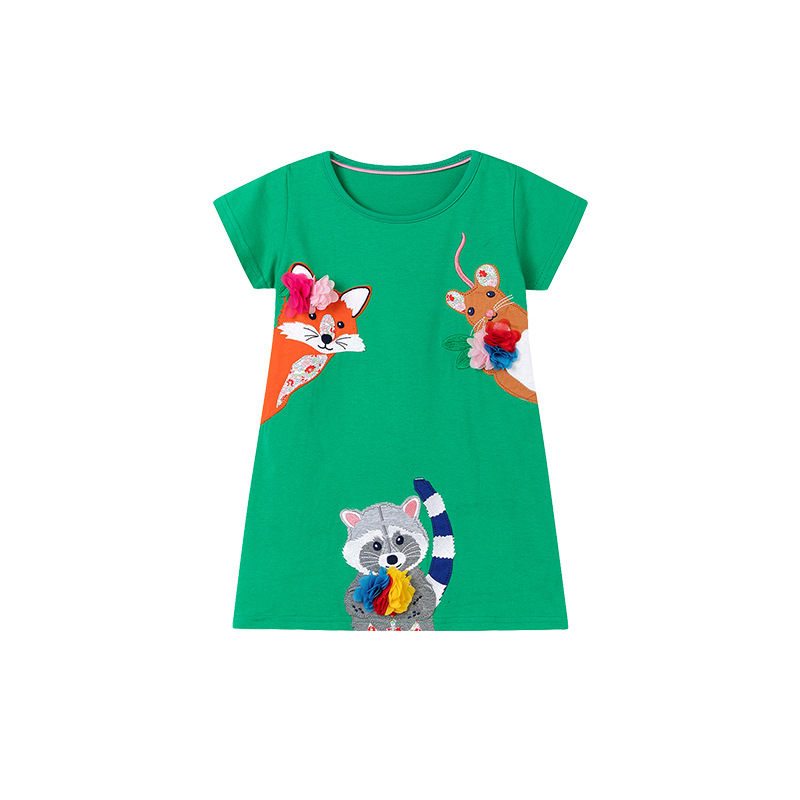 【新款】夏季歐美卡通純棉女童洋裝