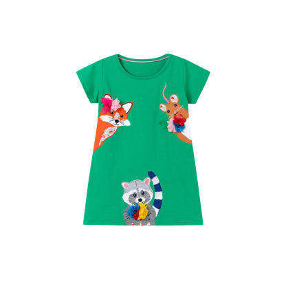 【新款】夏季歐美卡通純棉女童洋裝