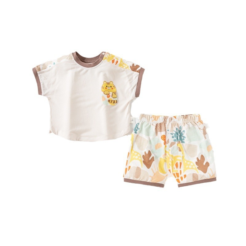 兒童薄款短袖短褲兩件套