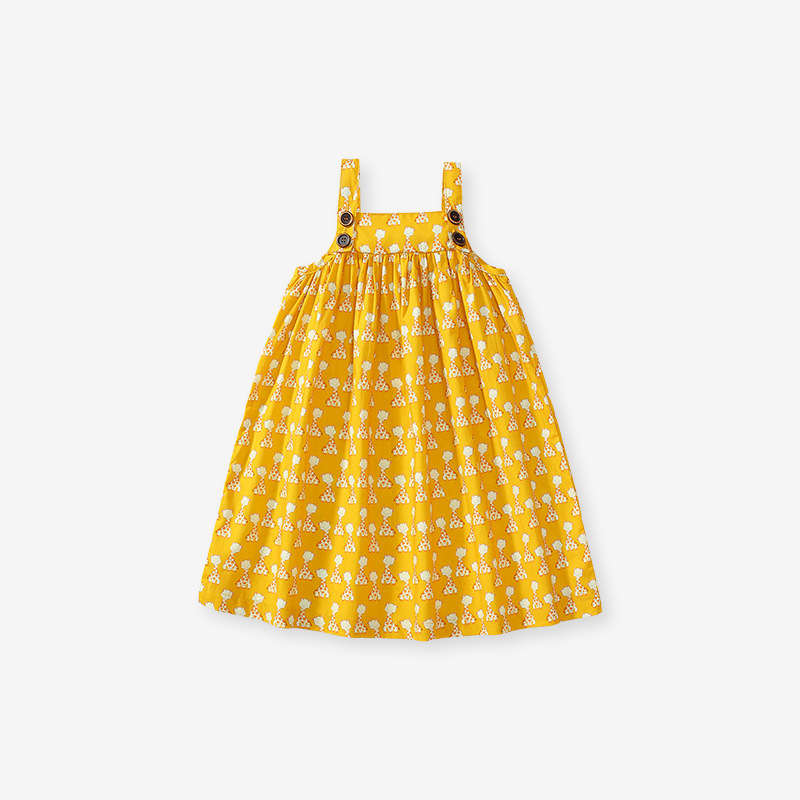 女童純棉吊帶連衣裙