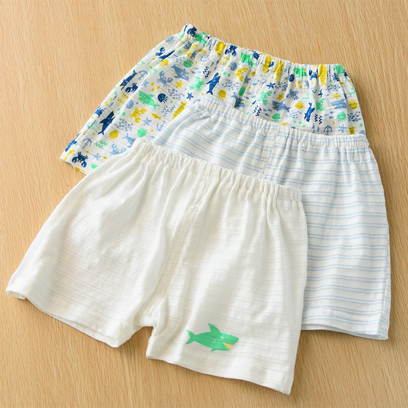 鯊魚系列 兒童竹節棉短袖短褲三件裝