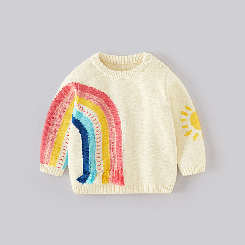 兒童毛衣彩虹套頭衫