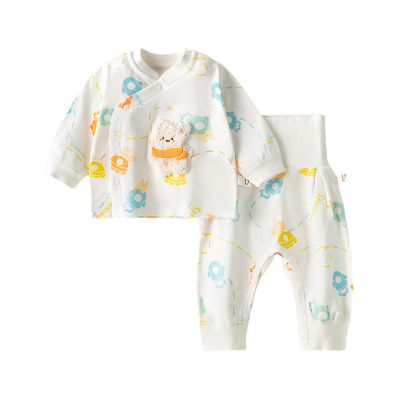 男女寶寶免脫無骨純棉分體套裝