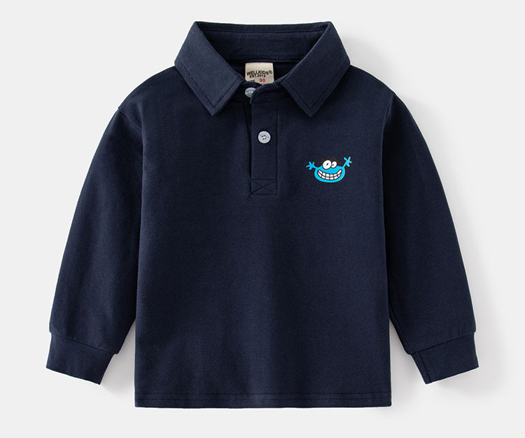 帥氣男童秋季保暖長袖POLO衫