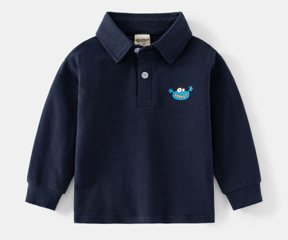 帥氣男童秋季保暖長袖POLO衫