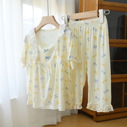 【家居服系列】A類  女童薄款蕾絲裙式睡衣褲