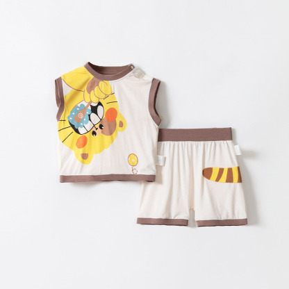 兒童薄款短袖短褲兩件套