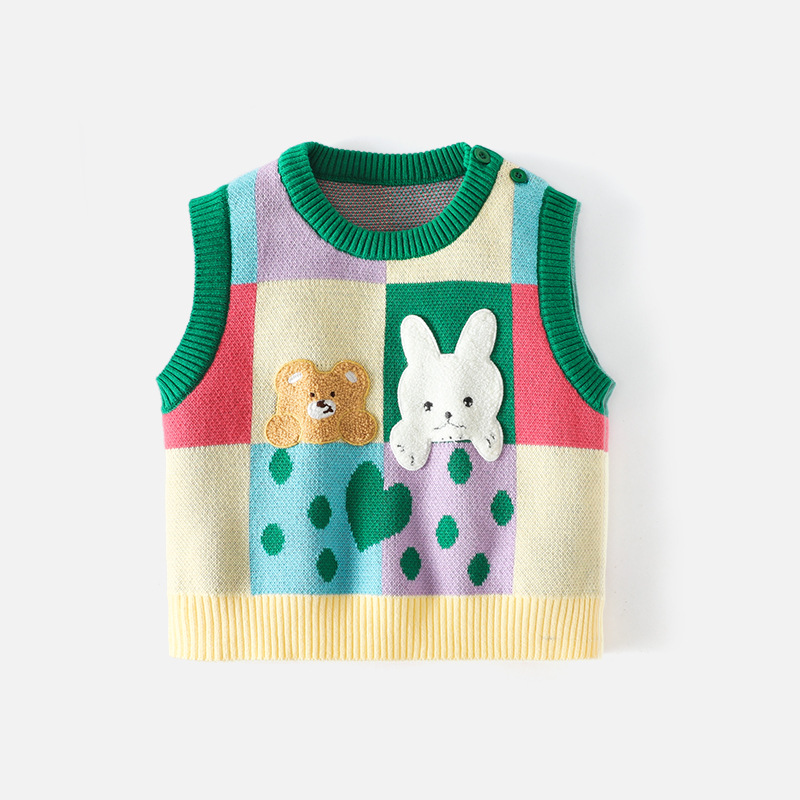 女童韓版毛衣背心 