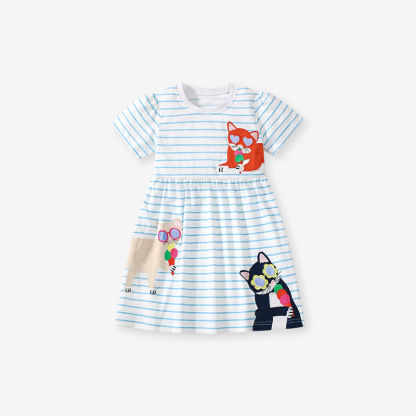 【新品】新款夏季純棉短袖兒童連身裙