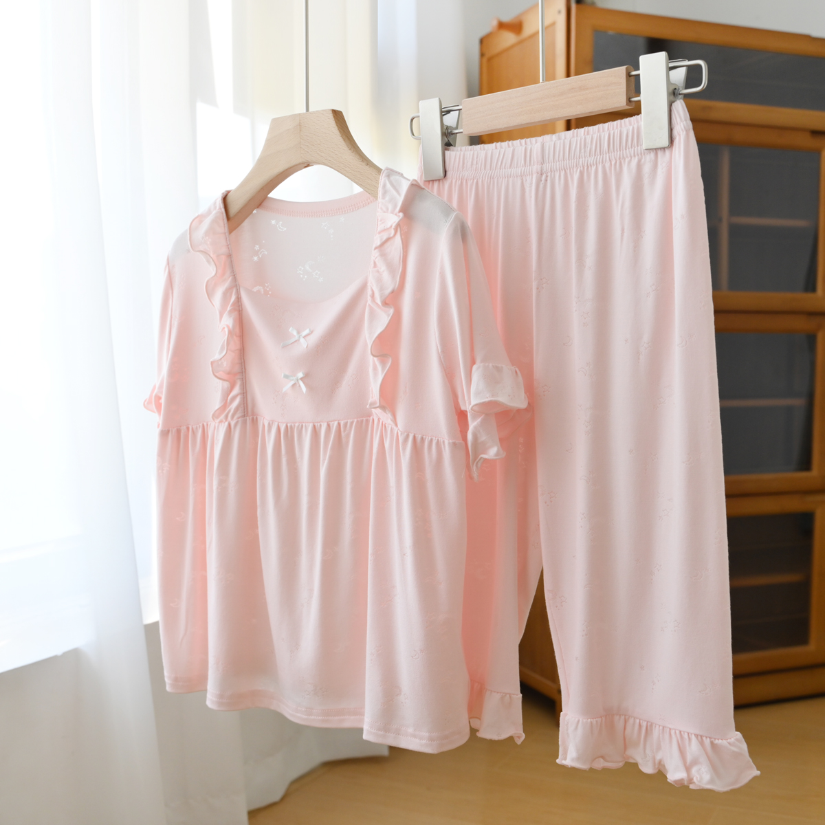 【家居服系列】A類  女童薄款蕾絲裙式睡衣褲