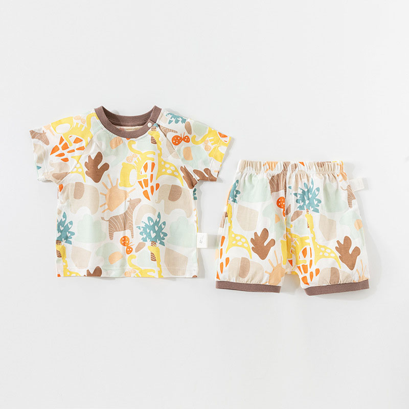 兒童薄款短袖短褲兩件套