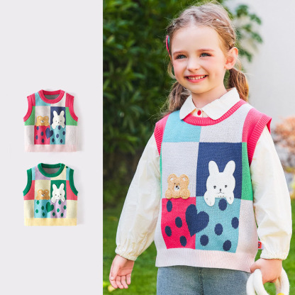 女童韓版毛衣背心 