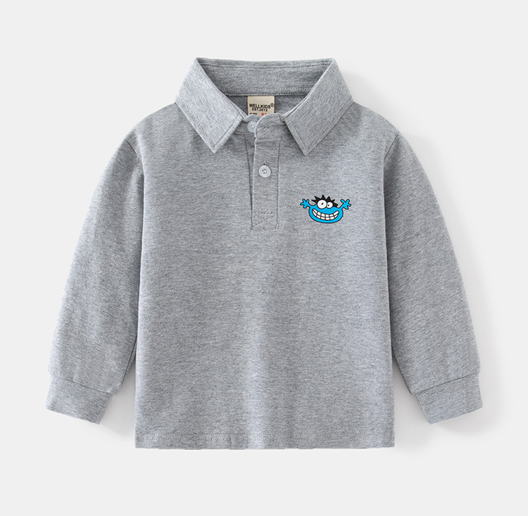 帥氣男童秋季保暖長袖POLO衫
