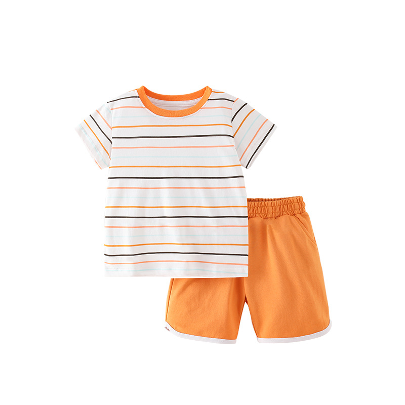 洋气条纹男童两件套