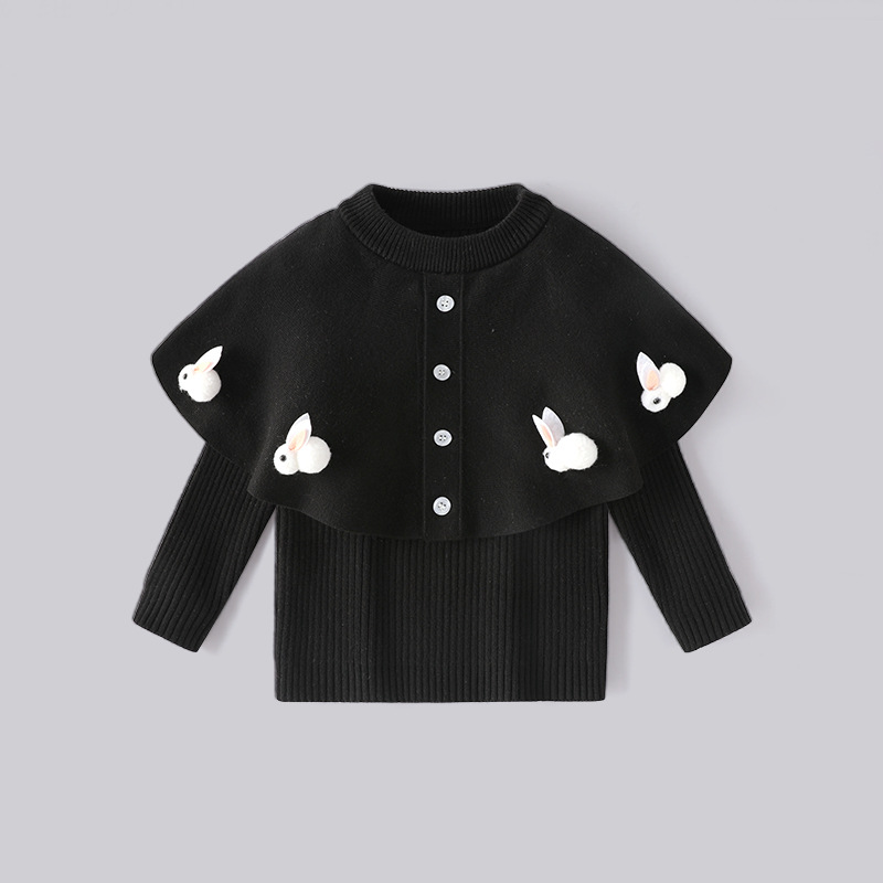 秋冬新品~女童毛衣小香風斗篷 