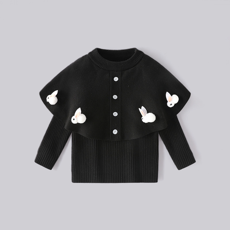 秋冬新品~女童毛衣小香風斗篷