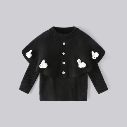 秋冬新品~女童毛衣小香風斗篷 