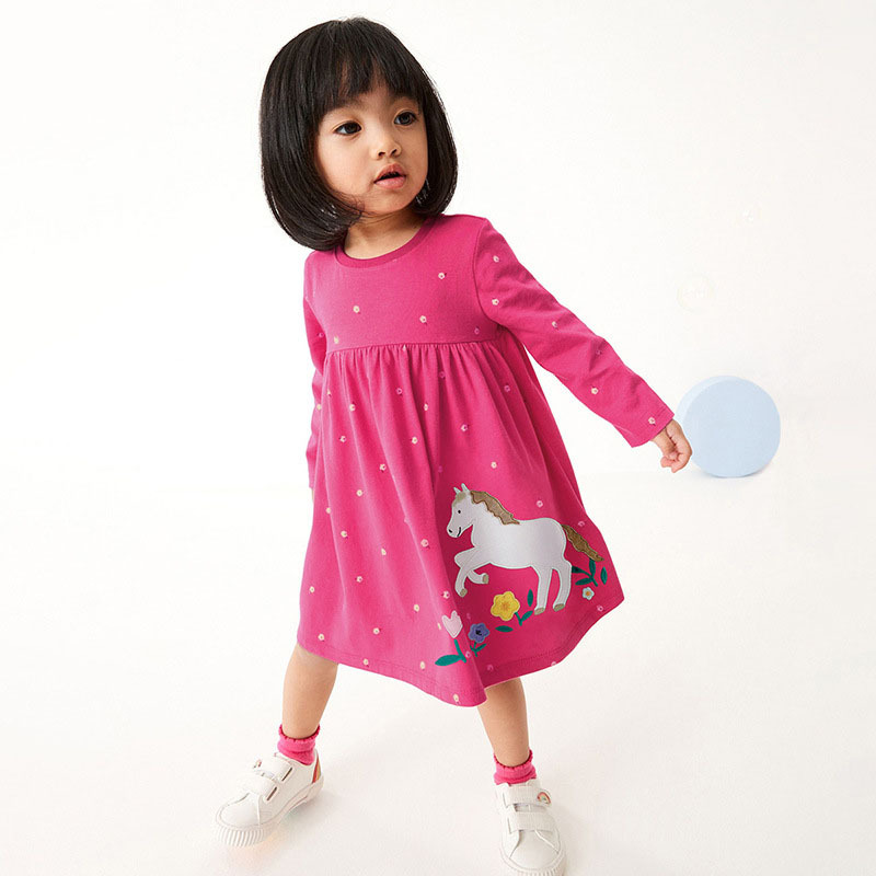 秋季長袖純棉洋裝