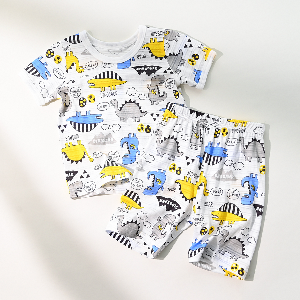 兒童竹節棉短袖T恤兩件裝