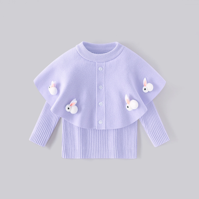 秋冬新品~女童毛衣小香風斗篷