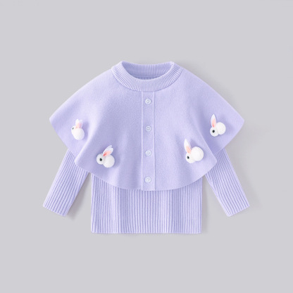 秋冬新品~女童毛衣小香風斗篷 