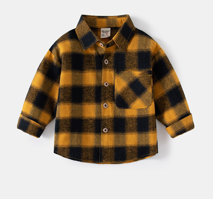 春秋翻領舒適棉襯衫