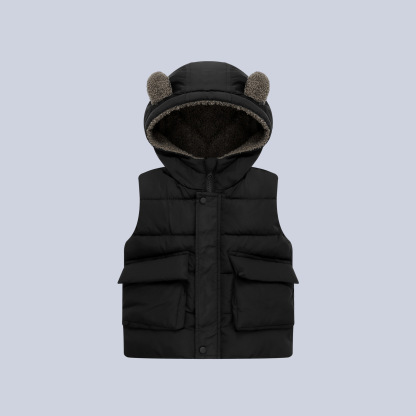 秋冬加絨保暖兒童馬甲