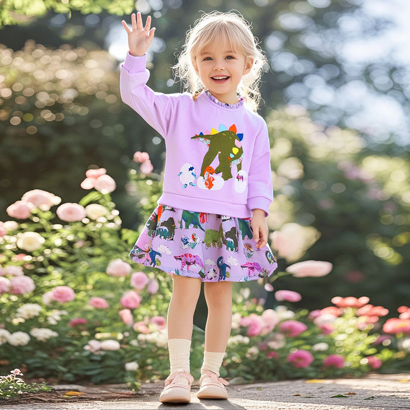 歐美風秋季全棉女童連身裙