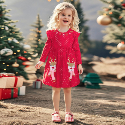 秋季卡通女孩連身裙