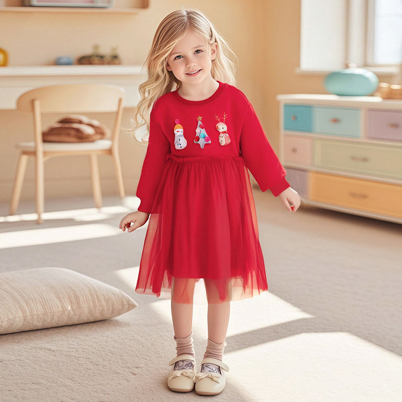 【新款】秋季加絨女童連衣裙