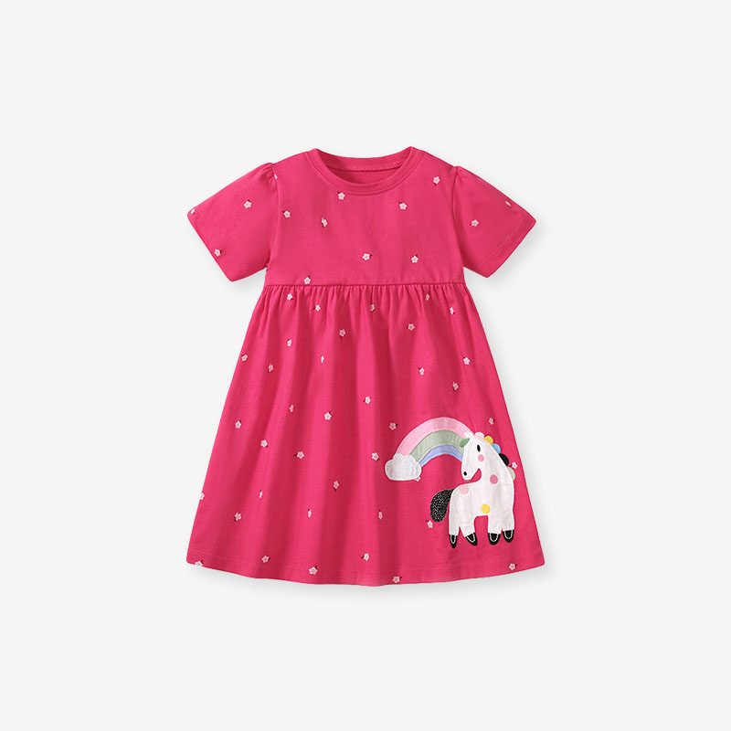 夏女童短袖連身裙