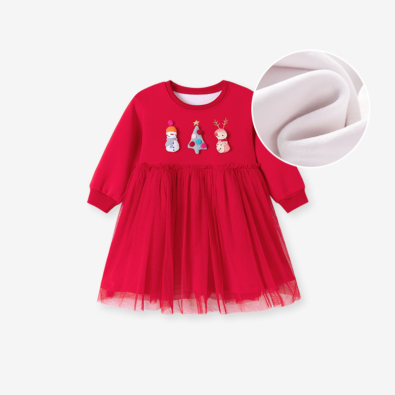 【新款】秋季加絨女童連衣裙