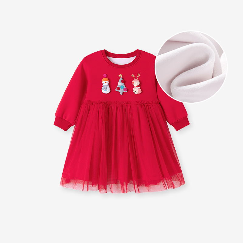 【新款】秋季加絨女童連衣裙