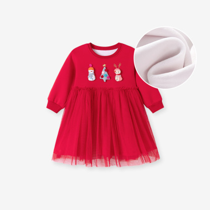 【新款】秋季加絨女童連衣裙