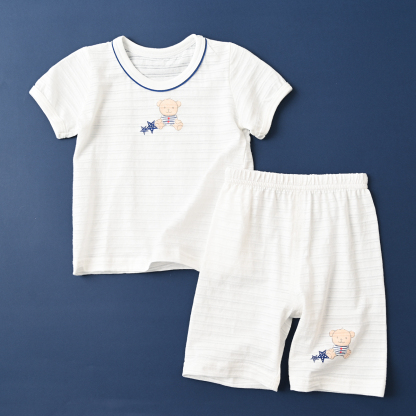 兒童竹節棉短袖T恤兩件裝