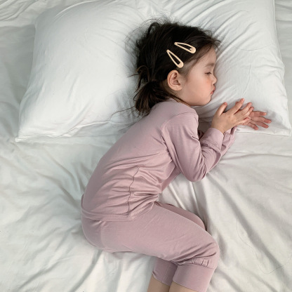 薄款长袖长裤儿童软糯莫代尔家居服套装