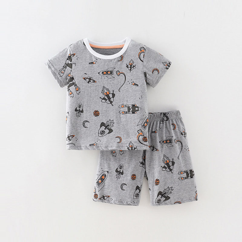 歐美純棉男童短袖T卹套裝