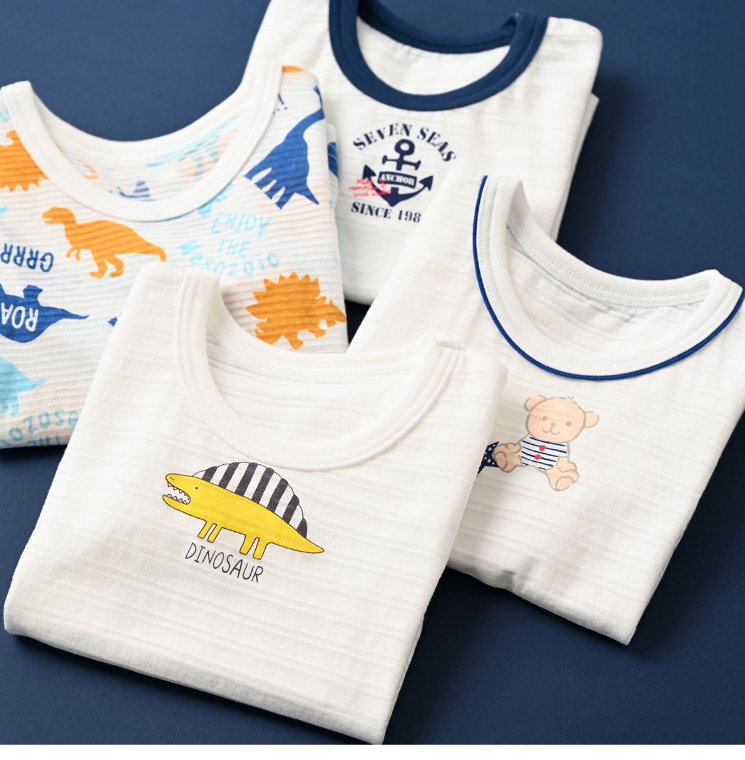 兒童竹節棉短袖T恤兩件裝