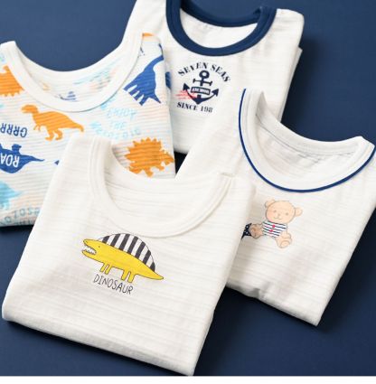 兒童竹節棉短袖T恤兩件裝